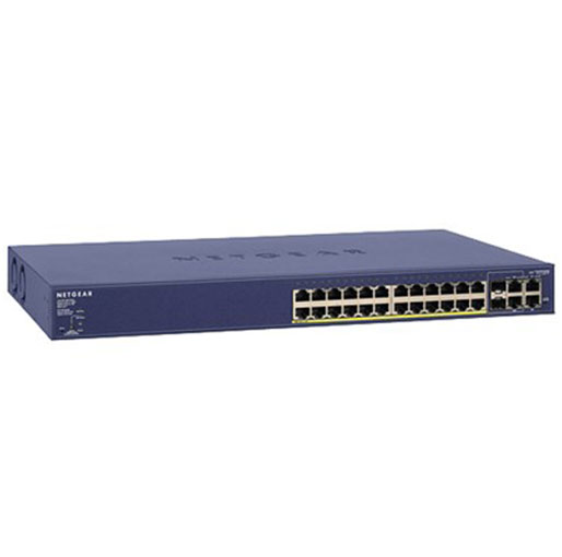 NETGEAR FS728TP ProSAFE 24-Port Smart Managed Rackmount Fast Ethernet PoE Switch w/ 2 x 1GbE RJ45/SFP Combo Ports (192W)