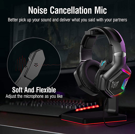 ONIKUMA K1 Pro RGB 7.1 Noise Canceling Surround Sound Gaming Headset for PCPS4Nintendo