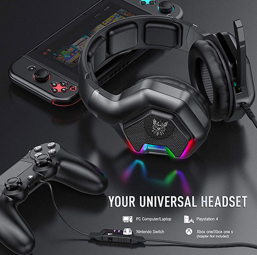 ONIKUMA K1 Pro RGB 7.1 Noise Canceling Surround Sound Gaming Headset for PCPS4Nintendo