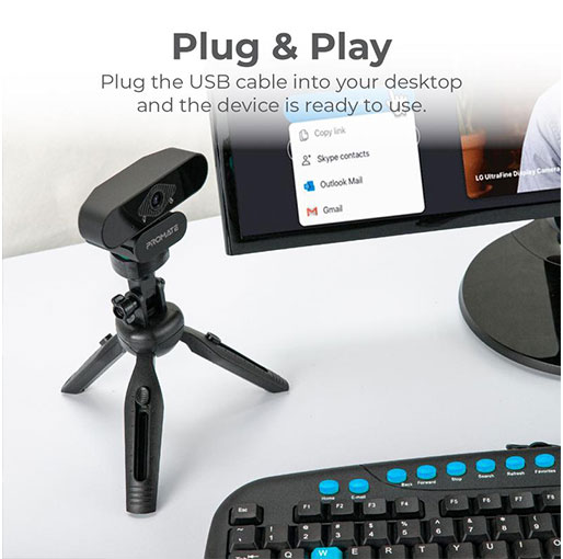 Promate ProCam-2 Auto Focus Full-HD Pro WebCam with Built-In Mic