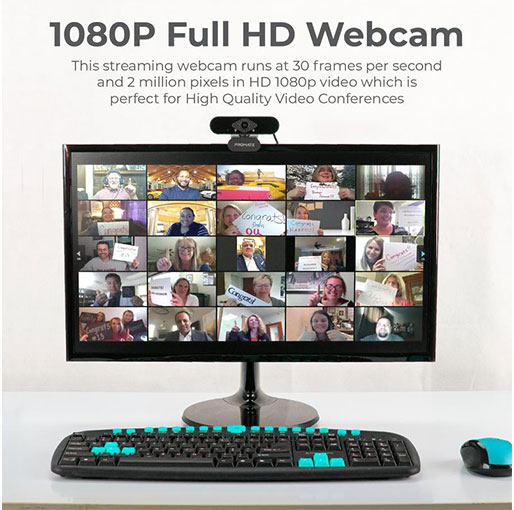 Promate ProCam-2 Auto Focus Full-HD Pro WebCam with Built-In Mic