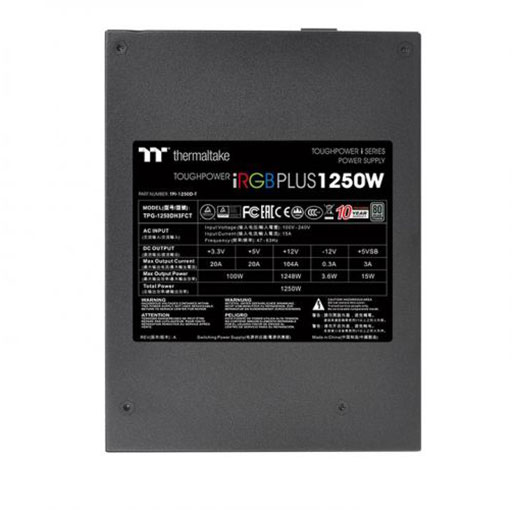 Thermaltake Toughpower iRGB Plus 1250W 80 PLUS TITANIUM Certified Full Modular Active PFC Power Supply