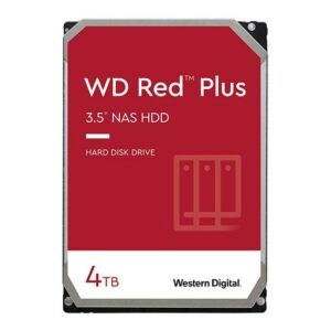 WD Red Plus 4TB NAS Hard Disk Drive - 5400 RPM Class SATA 6Gb/s, CMR, 64MB Cache, 3.5 Inch - WD40EFRX