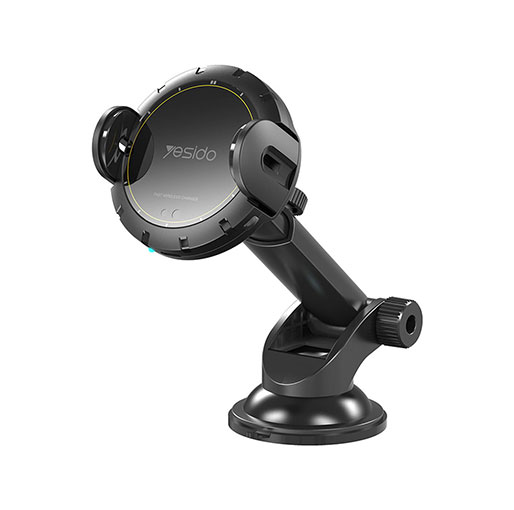 Buy Yesido C77 10W Nanosorption Qi Wireless Car Charger Holder For Smartphones Black in Qatar