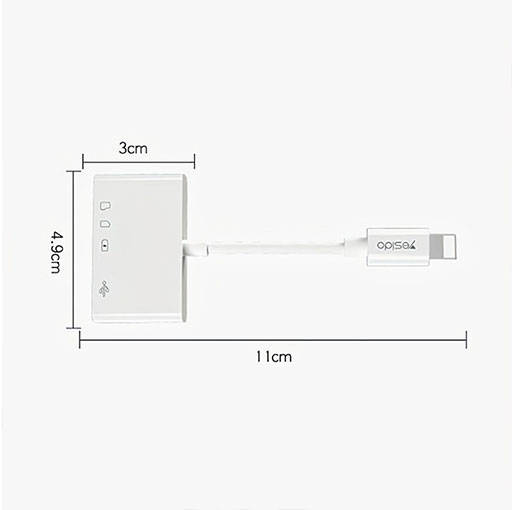 Yesido GS12 lightning to USB + TF MicroSD + Lightning OTG Adapter