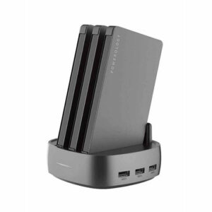 Powerology 3-In-1 Power Station with Built-In Cable 8000mAh Black/Grey