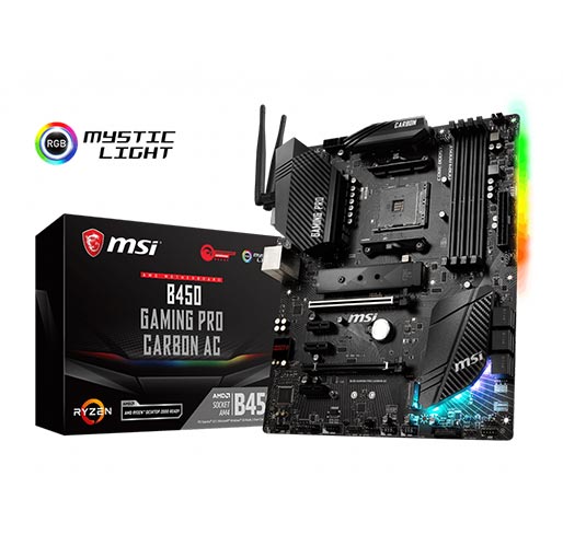 Buy MSI Perfomance Gaming B450 Gaming Pro Carbon AC AM4 AMD B450 SATA 6Gb/s ATX AMD Motherboard at best price in Qatar