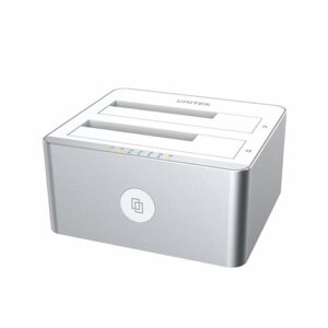 Buy Unitek USB 3.0 to SATA III Dual Bay HDD/ SSD Docking Station with UASP & Offline Clone at best price in Qatar.