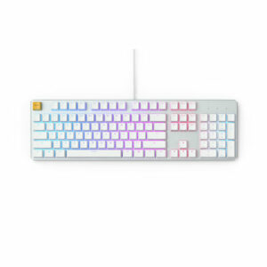 Glorious GMMK RGB Mechanical Keyboard White Ice - Full Size Pre Built