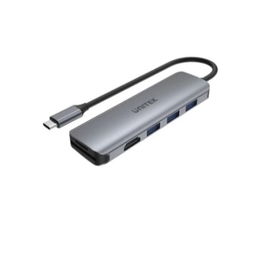 Unitek uHUB P5+ 6-in-1 USB-C Hub with HDMI, 100W Power Delivery and Dual Card Reader