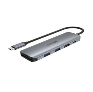 Buy Unitek uHUB P5+ 6-in-1 USB-C Hub with HDMI, 100W Power Delivery and Dual Card Reader in Qatar