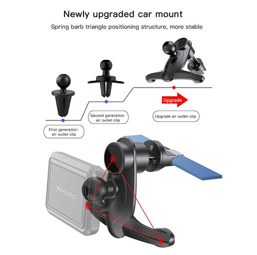 YESIDO C95 Magnetic Air Outlet Barb Bracket Universal Car Mount