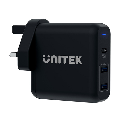 Buy Unitek TRAVEL CUBE 3 Ports USB PD 60W Fast Charger UK Plug at best price in Qatar.