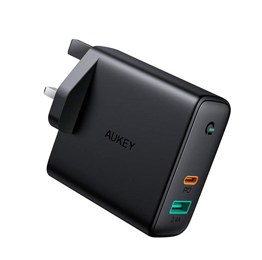 Buy Aukey Focus Duo 60W Dual-Port PD USB C Charger with Dynamic Detect at best price in Qatar.