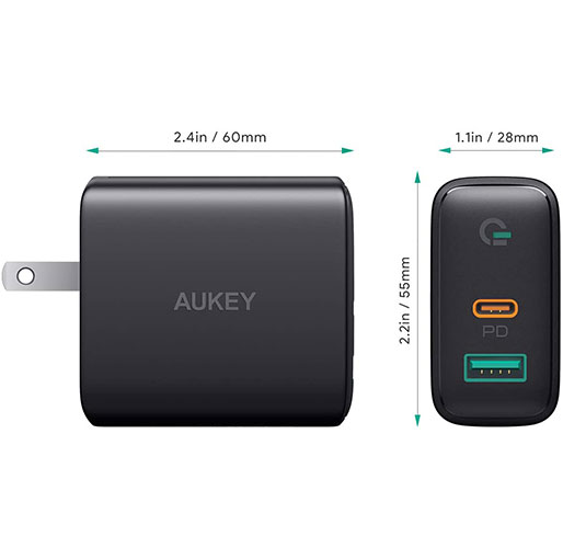 AUKEY Focus iPhone Fast Charger 30W 2-Port USB C Charger
