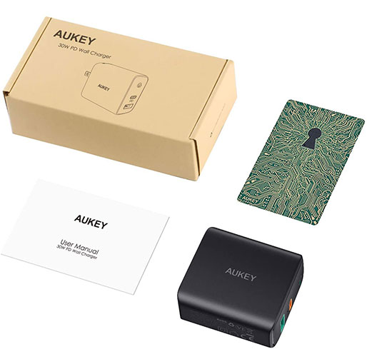 AUKEY Focus iPhone Fast Charger 30W 2-Port USB C Charger