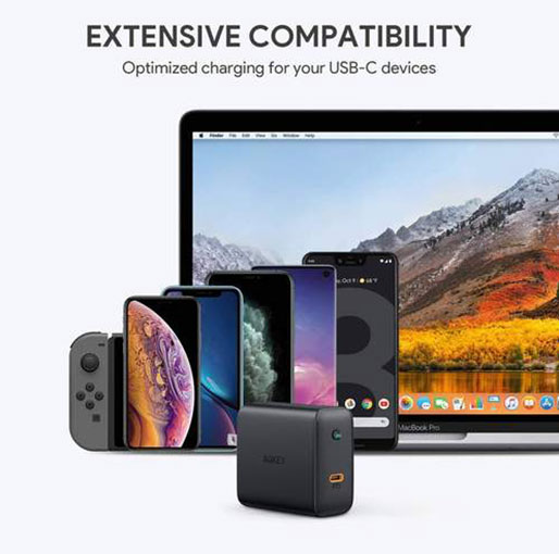 Aukey Focus 60W USB-C Power Delivery Charger with GaN Power Tech
