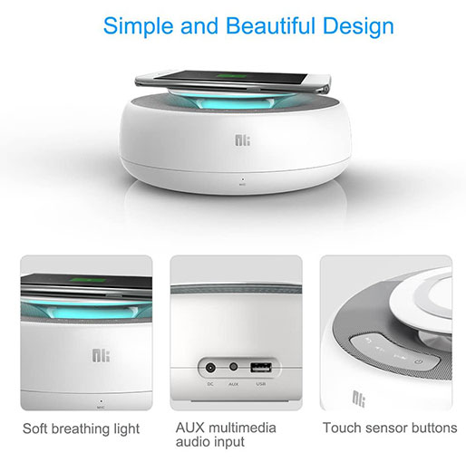 Nillkin Wireless Bluetooth Speaker with Fast Wireless Charger Aux-in Mic Fast USB Charger