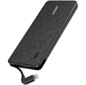 Buy Anker PowerCore+ Metro 10000 10,000mAh Portable Charger with Built-in Lightning Cable, Power Bank - Black at best price in Qatar.