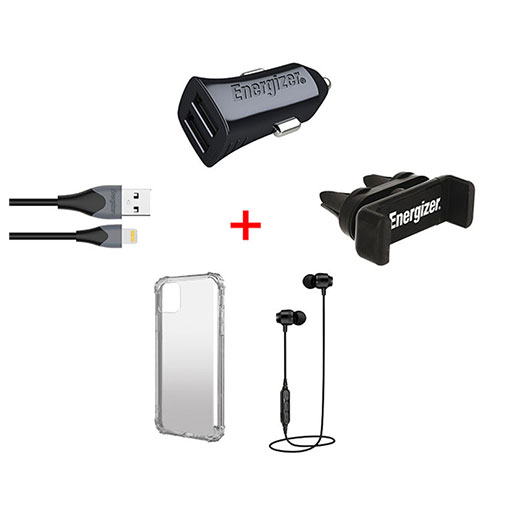 All In One Car Kit Earphone Car Charger USB Cable Vent Mount And Protective Case For iPhone Xi Pro