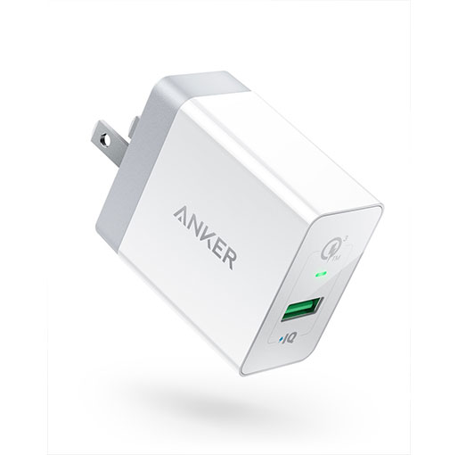 Anker PowerPort+ 1 with Quick Charge 3.0 Quick Charge 3.0, Anker 18W 3Amp USB Wall Charger - White