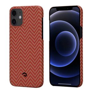 Buy Pitaka MagEZ Case For iPhone 12 / 12Pro - Red/Orange (Herringbone) at best price in Qatar.