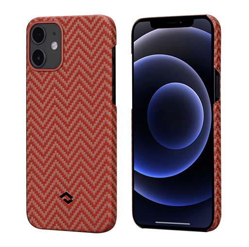 Buy Pitaka MagEZ Case For iPhone 12 / 12Pro - Red/Orange (Herringbone) at best price in Qatar.