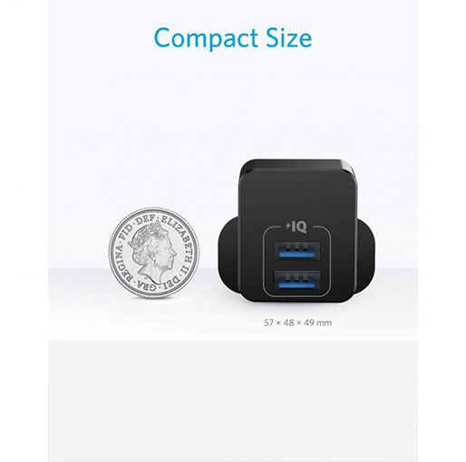 Anker PowerPort mini Dual Port USB Charger – Black