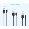 RAVPower (0.6m, 1m, 2m) 3-Pack USB Cable with Lightning Connector Black