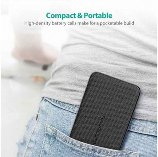 RAVPower Power Bank 10000mAh with Built-in Lightning Cable Black