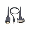 Tripp Lite HDMI to VGA + Audio Active Adapter and Converter Cable, HDMI to Low-Profile HD15 + 3.5mm (M/M), 15 ft. (4.57 m)