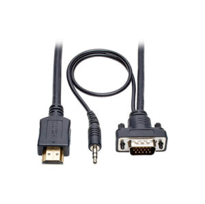 Tripp Lite HDMI to VGA + Audio Active Adapter and Converter Cable, HDMI to Low-Profile HD15 + 3.5mm (M/M), 15 ft. (4.57 m)
