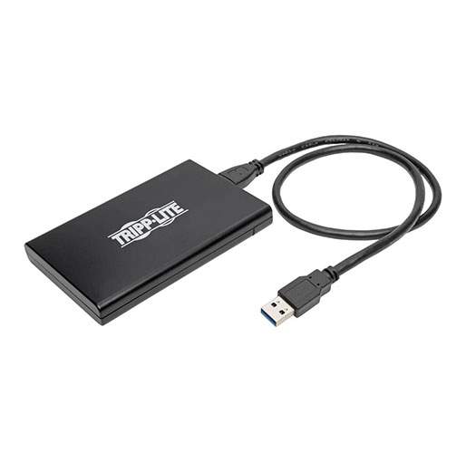 Tripp Lite USB 3.0 SuperSpeed External 2.5 in. SATA Hard Drive Enclosure with Built-In Cable and UASP Support
