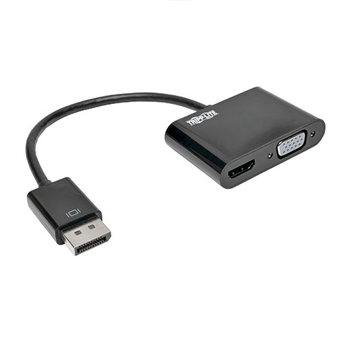 Tripp Lite DisplayPort to VGA/HDMI All-in-One Converter Adapter, DP ver 1.2, 4K 30 Hz HDMI, 50 Pack