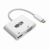 Tripp Lite USB-C Multiport Adapter, 4K HDMI, VGA, White