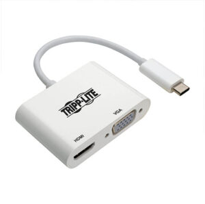 Tripp Lite USB-C Multiport Adapter, 4K HDMI, VGA, White