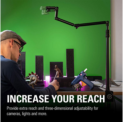 Corsair Elgato Flex Arm Kit, Four Steel Tubes with Ball Joints - Compatible with All Elgato Multi Mount Accessories - Black