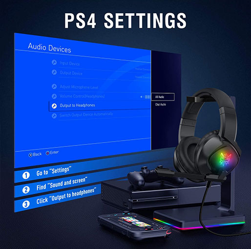 ONIKUMA K19 Gaming Headset -Xbox One Headset PS5 Headset with 7.1 Surround Sound Pro Noise Canceling Gaming Headphones with Mic & RGB LED Light Compatible with PS4, Xbox One,PC