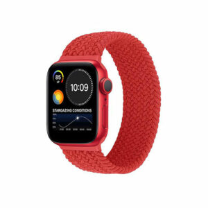 Promate Braided Solo Loop Strap Replacement for Apple Watch Series 44mm, Size-M, Fusion-44M