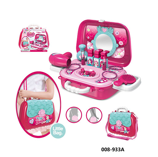 Fashion Beauty Set Trolly with Light and Music Toy for Kids, Pink