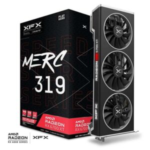 XFX SPEEDSTER MERC 319 AMD Radeon™ RX 6700 XT BLACK Gaming Graphics Card with 12GB GDDR6 HDMI 3xDP, AMD RDNA™ 2