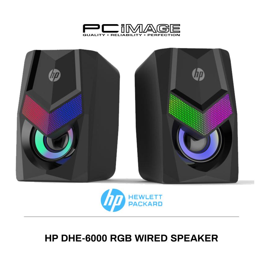 HP DHE-6000 Eagle Eyes RGB Backlit USB +3.5mm Port Speaker with 3D Stereo Sound Effect for PC and Laptop