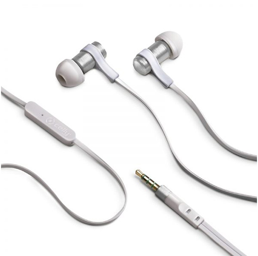 Buy Celly 3.5mm Universal Stereo Earphones with Microphone - Silver at best price in Qatar.