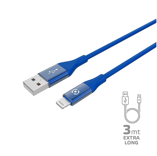 Celly Lightning Color Cable 3 M - Blue
