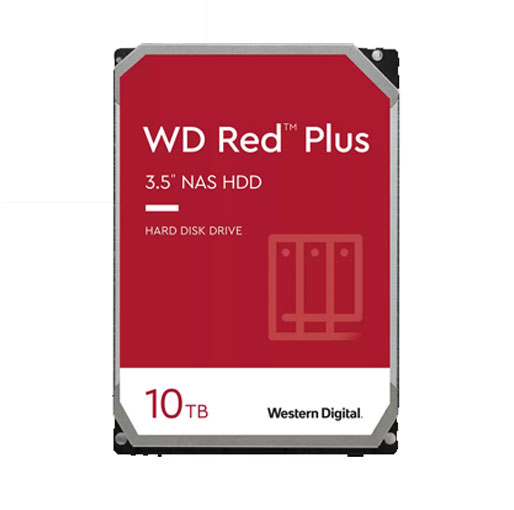 Western Digital 10TB WD Red Plus NAS Internal Hard Drive HDD - 7200 RPM, SATA 6 Gb/s, CMR, 256 MB Cache, 3.5" - WD101EFBX