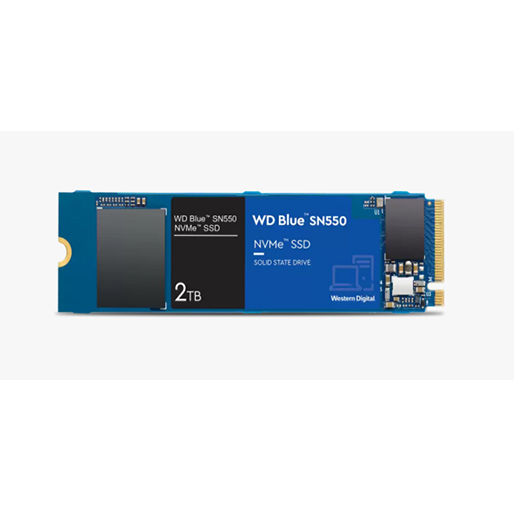 Western Digital 2TB WD Blue SN550 NVMe Internal SSD - Gen3 x4 PCIe 8Gb/s, M.2 2280, 3D NAND, Up to 2,600 MB/s