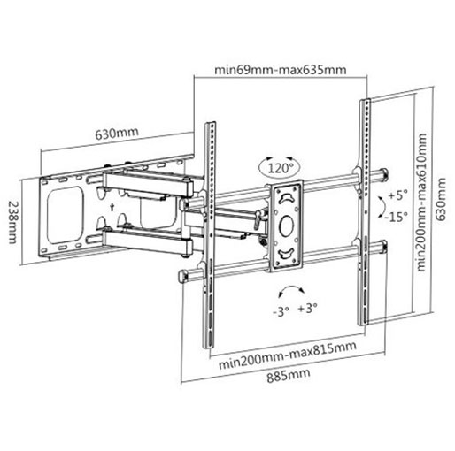 Skill Tech 3D Swivel TV Wall Mount SH 860P