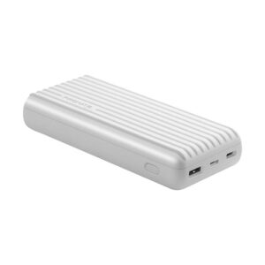 Buy Promate Titan 20000mAh High-Capacity Power Bank with 3.1A Dual USB Output- White at best price in Qatar.