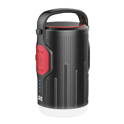 Promate CampMate Portable LED Camp Light with Wireless Speaker & Integrated Power Bank - Red