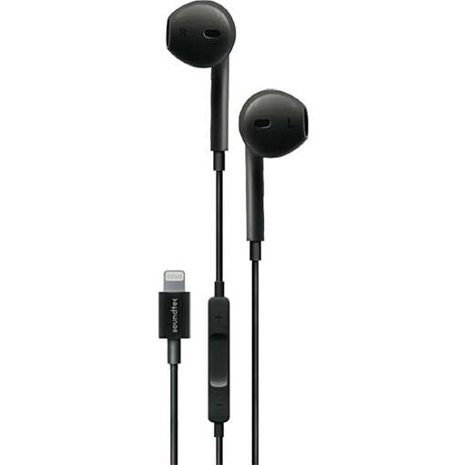 Buy Porodo Soundtec Stereo Earphones with Lightning Connector 1.2m - Black at best price in Qatar.